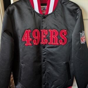 49ers Starter Homage satin jacket black Large